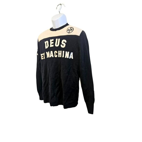 Deus Ex Machina Moto X Knit Crew Sweater - Black /Cream Size M - Picture 6 of 11